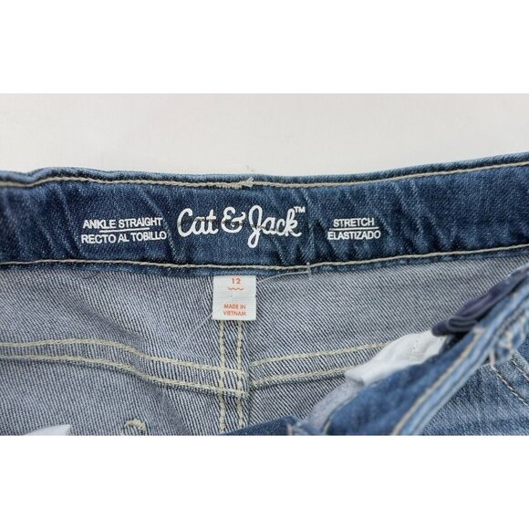 NWOT‎ Cat & Jack Boy’s Blue Denim Stretch Ankle Straight Jeans Size 12 Everyday - Picture 4 of 8